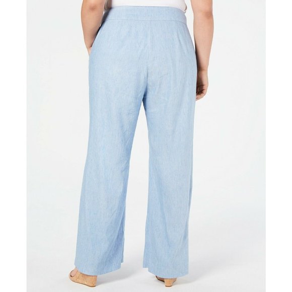 INC International Concepts Sky Blue Wide Leg Pants - Picture 4 of 4